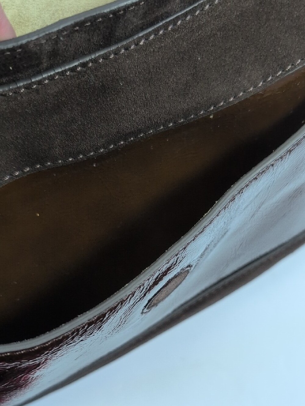 Anya Hindmarch Dark Brown Patent Leather And Suede Shoulder Bag - Picture 15 of 16